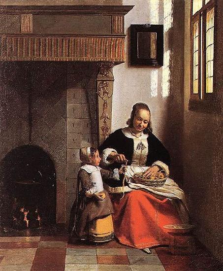 Pieter de Hooch A Woman Peeling Apples Sweden oil painting art